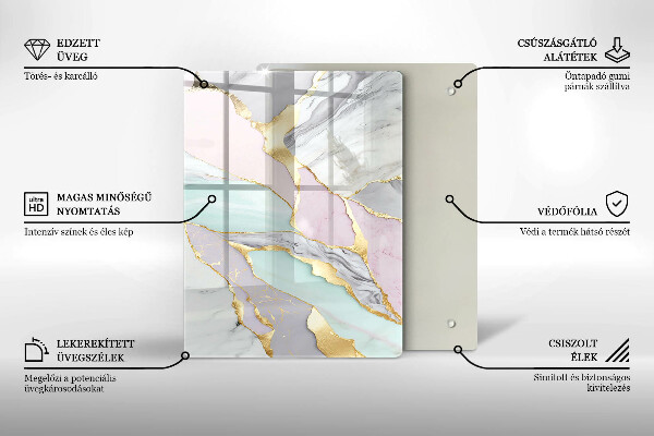 Kryt na indukčnú dosku Pastelový mramor