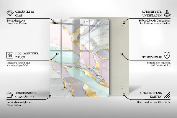 Kryt na indukčnú dosku Pastelový mramor