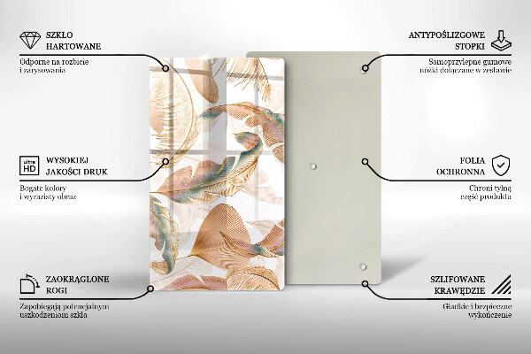 Kryt na indukčnú dosku Boho perie a listy