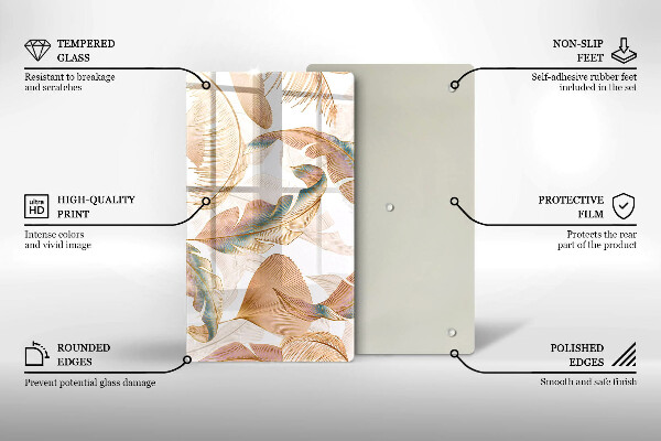 Kryt na indukčnú dosku Boho perie a listy