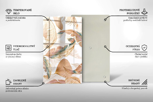 Kryt na indukčnú dosku Boho perie a listy