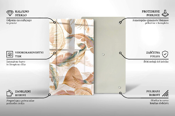 Kryt na indukčnú dosku Boho perie a listy