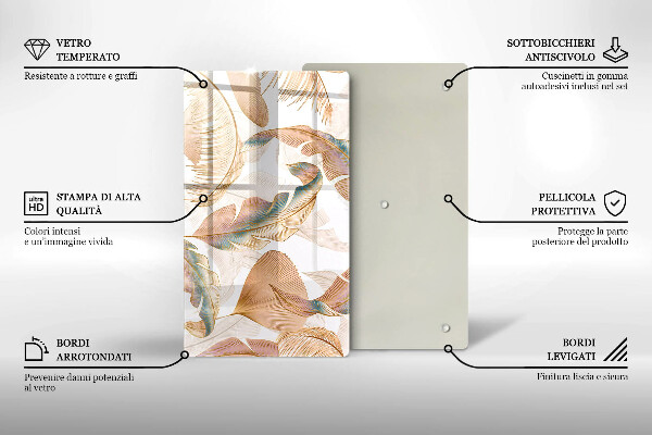 Kryt na indukčnú dosku Boho perie a listy