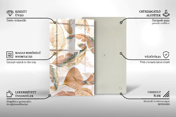 Kryt na indukčnú dosku Boho perie a listy