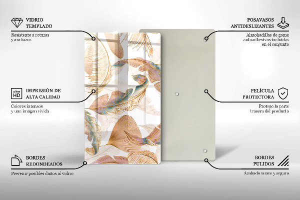 Kryt na indukčnú dosku Boho perie a listy