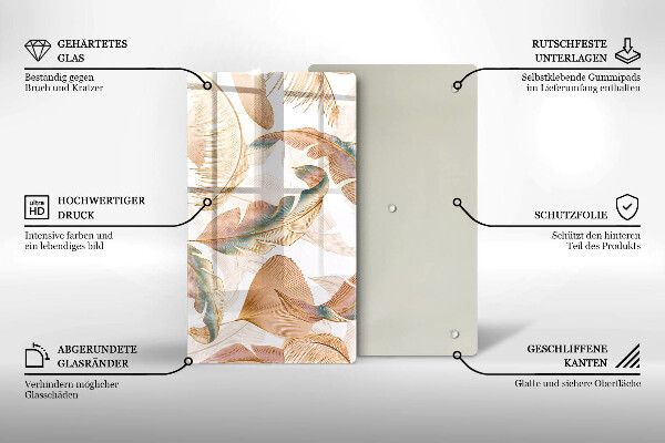 Kryt na indukčnú dosku Boho perie a listy