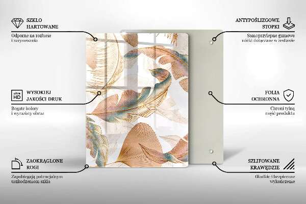 Kryt na indukčnú dosku Boho perie a listy