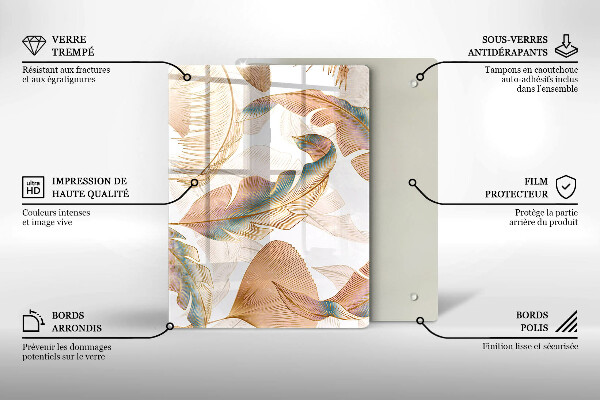 Kryt na indukčnú dosku Boho perie a listy