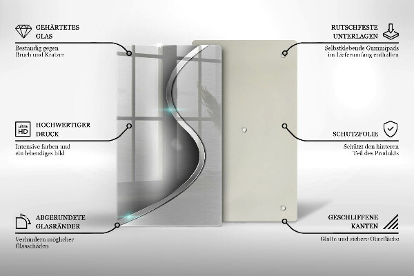 Kryt na sporák Abstraktný strieborný kov