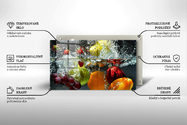 Krycia doska na sklokeramickú varnú dosku Šťavnaté ovocie vo vode