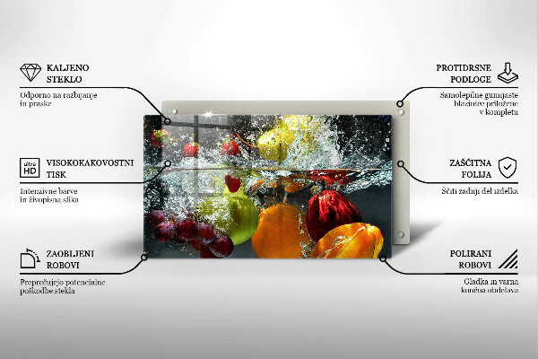 Krycia doska na sklokeramickú varnú dosku Šťavnaté ovocie vo vode