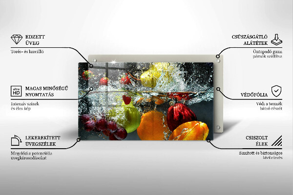 Krycia doska na sklokeramickú varnú dosku Šťavnaté ovocie vo vode