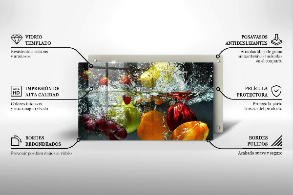 Krycia doska na sklokeramickú varnú dosku Šťavnaté ovocie vo vode