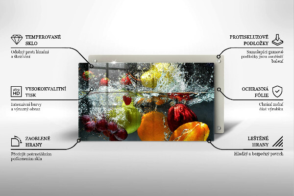 Krycia doska na sklokeramickú varnú dosku Šťavnaté ovocie vo vode