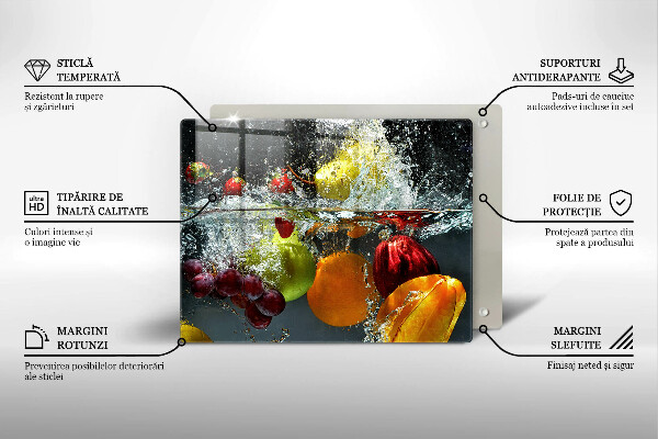 Krycia doska na sklokeramickú varnú dosku Šťavnaté ovocie vo vode