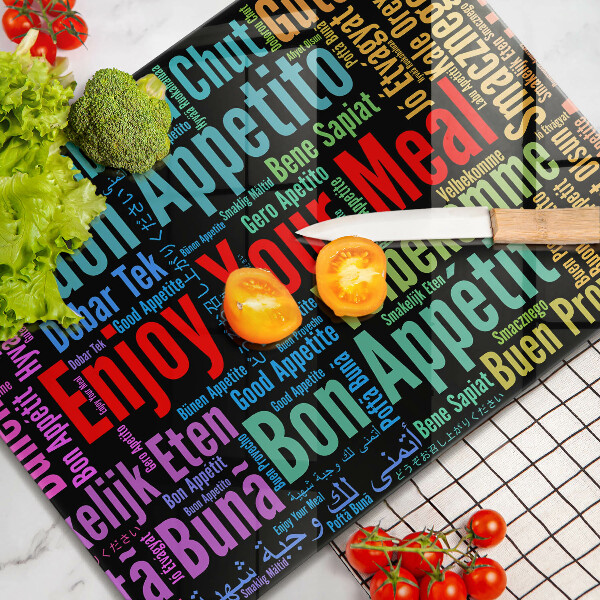 Krycia doska na sklokeramickú varnú dosku Titulky Jazyky dobrej chuti