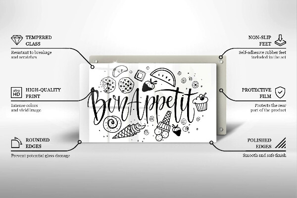 Sklenený kryt za sporák Bon Appetit