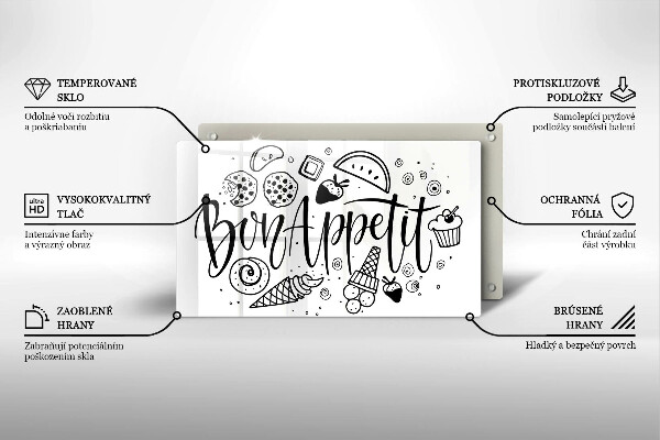 Sklenený kryt za sporák Bon Appetit