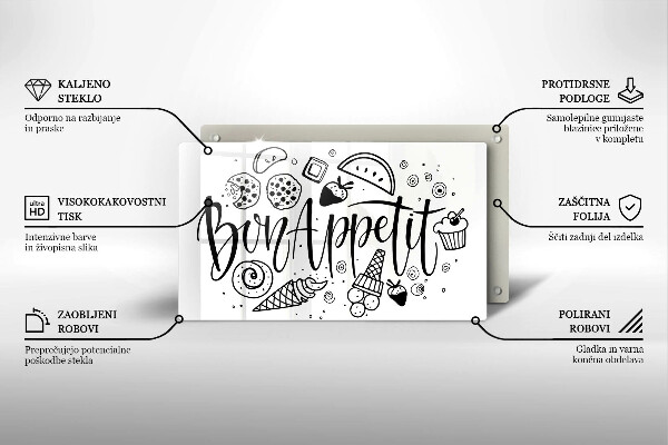 Sklenený kryt za sporák Bon Appetit