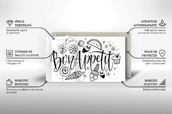 Sklenený kryt za sporák Bon Appetit