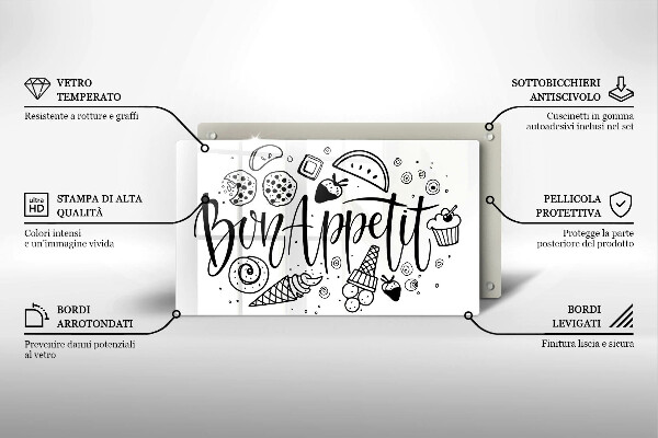 Sklenený kryt za sporák Bon Appetit