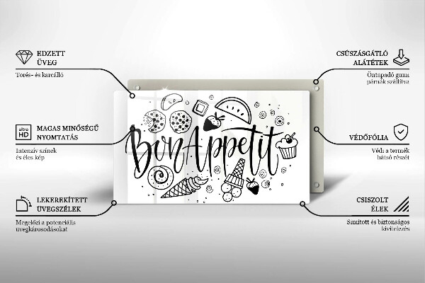 Sklenený kryt za sporák Bon Appetit