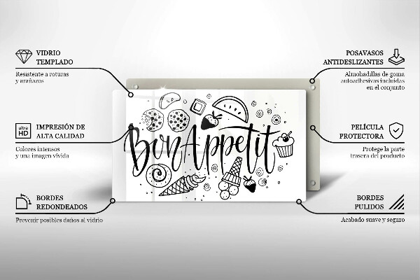 Sklenený kryt za sporák Bon Appetit