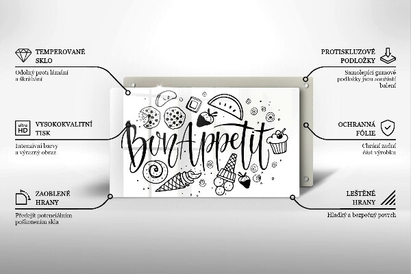 Sklenený kryt za sporák Bon Appetit