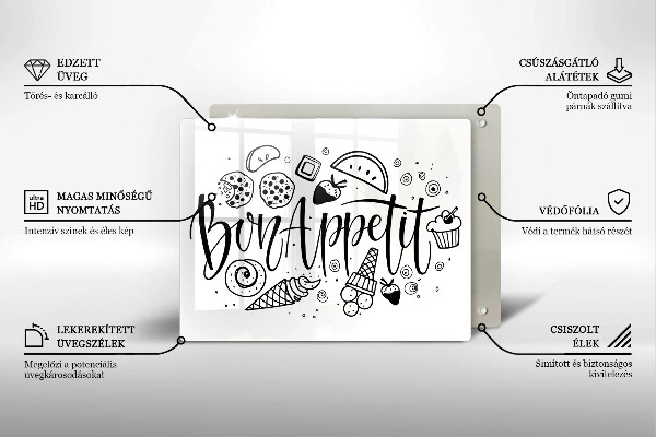 Sklenený kryt za sporák Bon Appetit