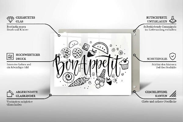 Sklenený kryt za sporák Bon Appetit