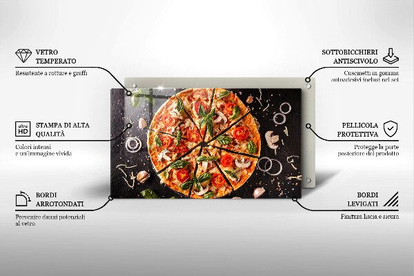 Kryt na plynový sporák Pizza s hubami