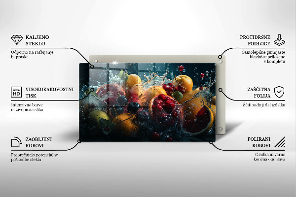 Kryt na plynový sporák Ovocie vo vode