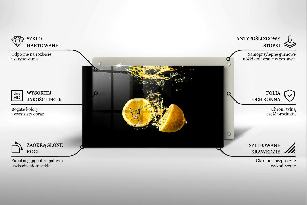 Krycia doska na sklokeramickú varnú dosku Šťavnaté citrónové ovocie