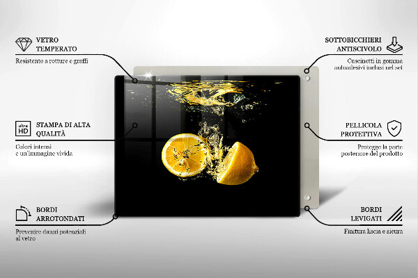Krycia doska na sklokeramickú varnú dosku Šťavnaté citrónové ovocie
