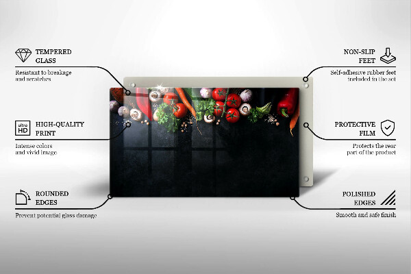 Kryt na plynový sporák Farebná zelenina