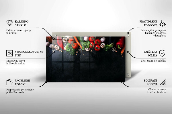 Kryt na plynový sporák Farebná zelenina