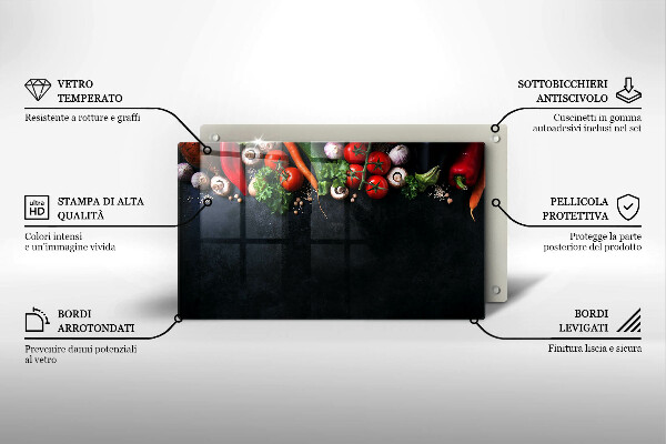 Kryt na plynový sporák Farebná zelenina