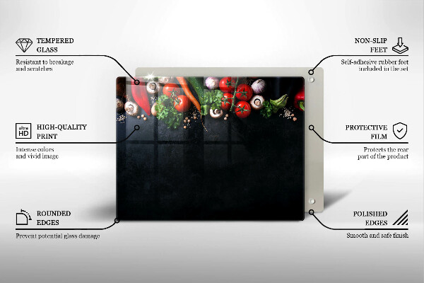 Kryt na plynový sporák Farebná zelenina