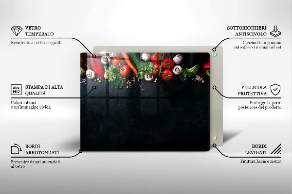Kryt na plynový sporák Farebná zelenina