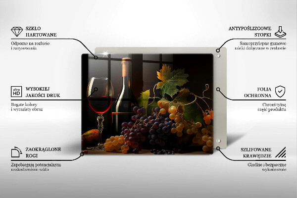 Kryt na plynový sporák Pohár vína a hrozna