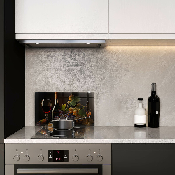 Kryt na plynový sporák Pohár vína a hrozna