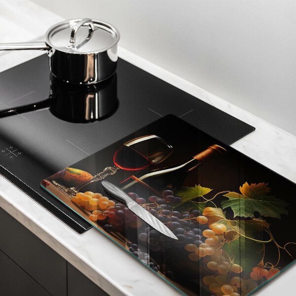 Kryt na plynový sporák Pohár vína a hrozna