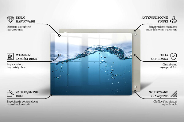 Sklenený kryt za sporák Modrá voda