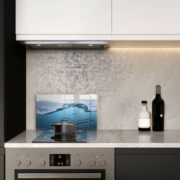 Sklenený kryt za sporák Modrá voda