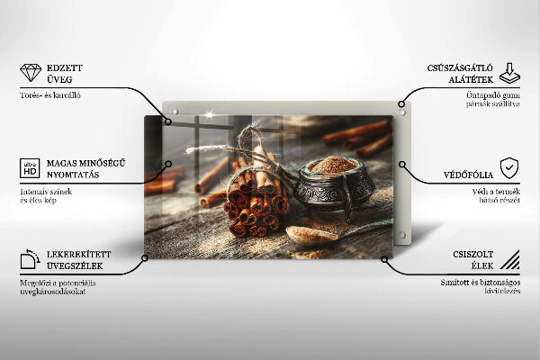 Sklenený kryt za sporák Vanilkové struky