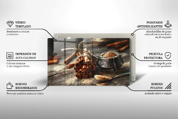 Sklenený kryt za sporák Vanilkové struky