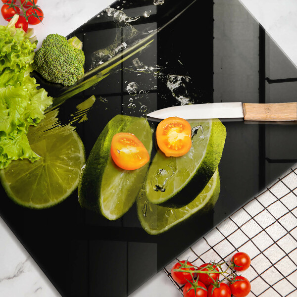 Sklenený kryt za sporák Limetky vo vode