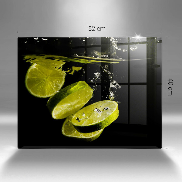 Sklenený kryt za sporák Limetky vo vode