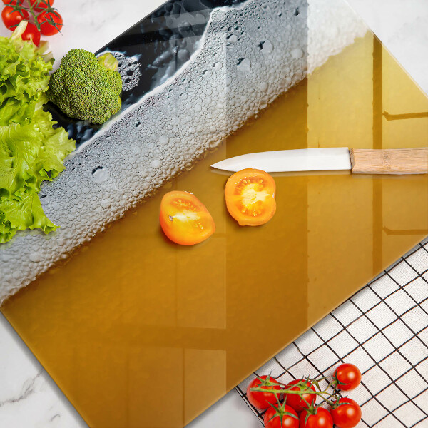 Sklenený kryt za sporák Pite pivnú penu