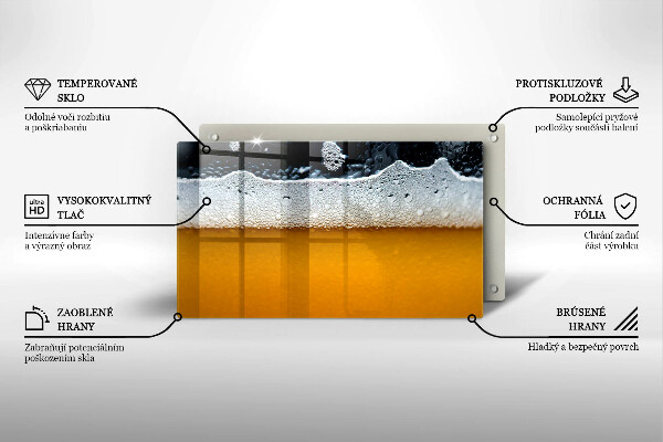 Sklenený kryt za sporák Pite pivnú penu